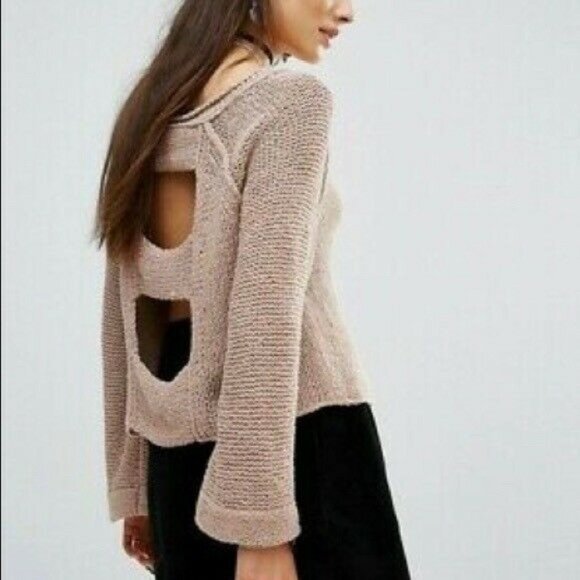 Free People Tan Open Back Sweater - Picture 5 of 10